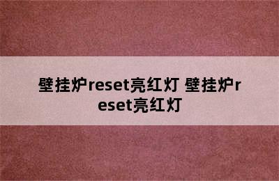 壁挂炉reset亮红灯 壁挂炉reset亮红灯